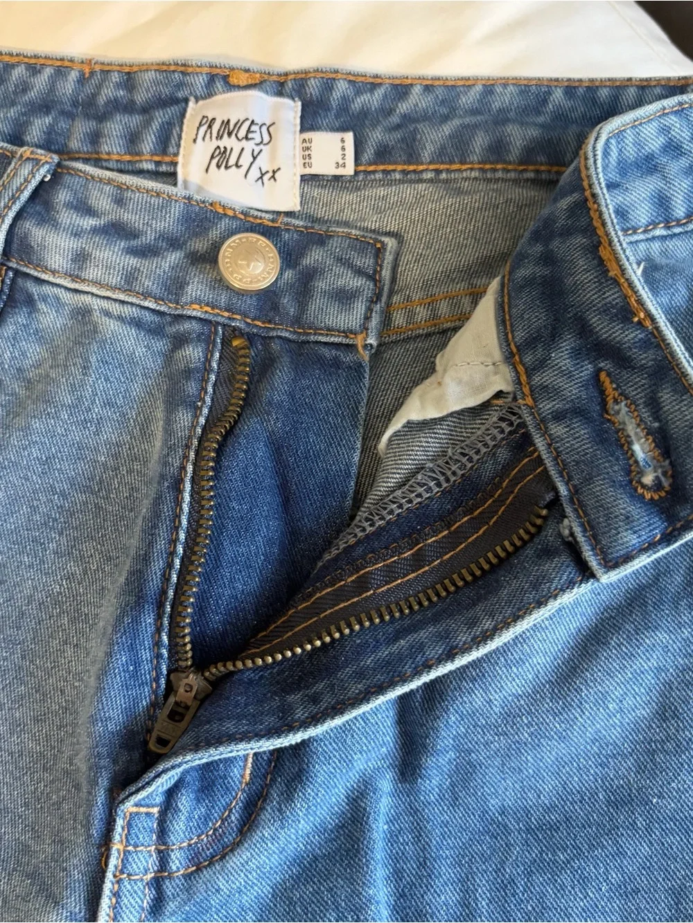Princess Polly Ramos Low Rise Wide Leg Jeans Mid Blue Wash